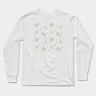 Watercolor print with leaves and flowers Long Sleeve T-Shirt